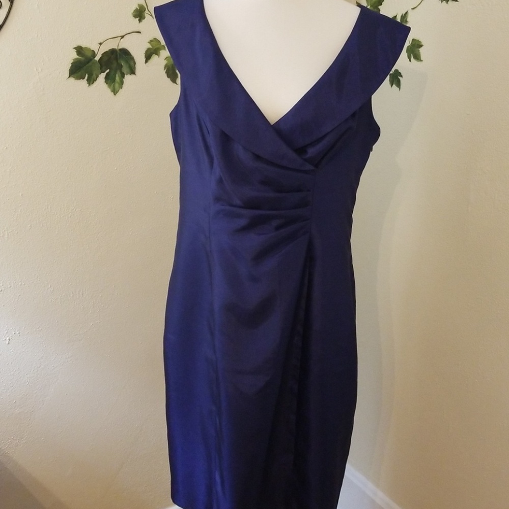 Royal blue sleeveless Evan Picone dress.